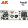 AK Interactive AK1074  WARGAME COLOR SET. STONE AND ROCK EFFECTS. 4x17 ml
